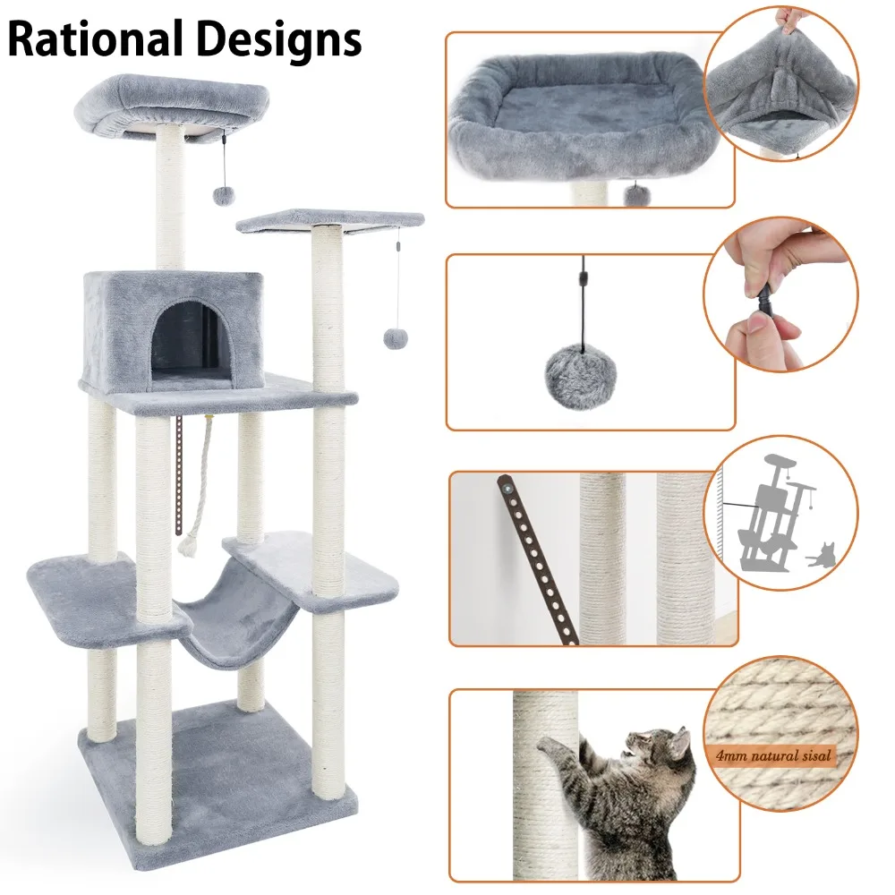 Домашняя кошка игрушка Когтеточка дерево скалолазание кошка прыгающая игрушка с лестницей скалолазание рама кошка Мебель когтеточка