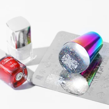 

Colorful Nail Art Decoration Seal Stamp Polish Stencil Transparent Silicone Template Seal with Cover Nail Art Manicure Tools