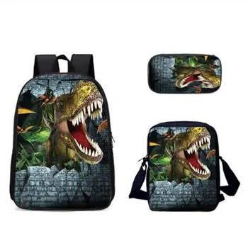 

3D printed animal backpack printed for teen girls multifunctional backpack school bag 3 piece set funny kids school bag