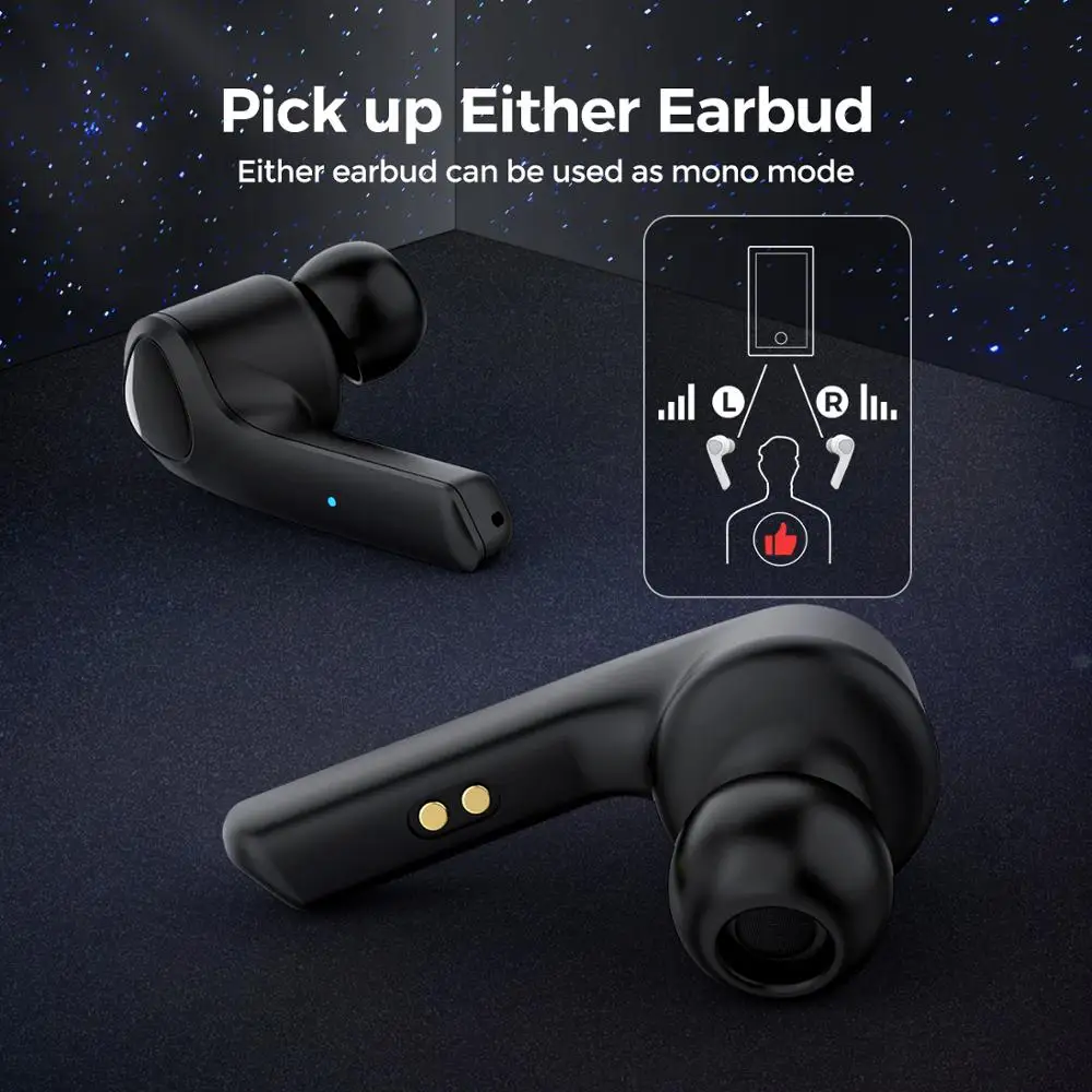 true wireless earbuds with mono mode
