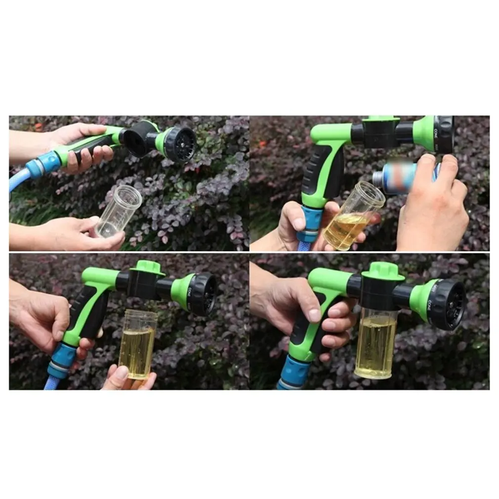 Multi-Function Water Gun Car Wash Water Gun High Pressure Water Gun Car Wash Shower Garden Water Gun Eight-In-One Foam Pot