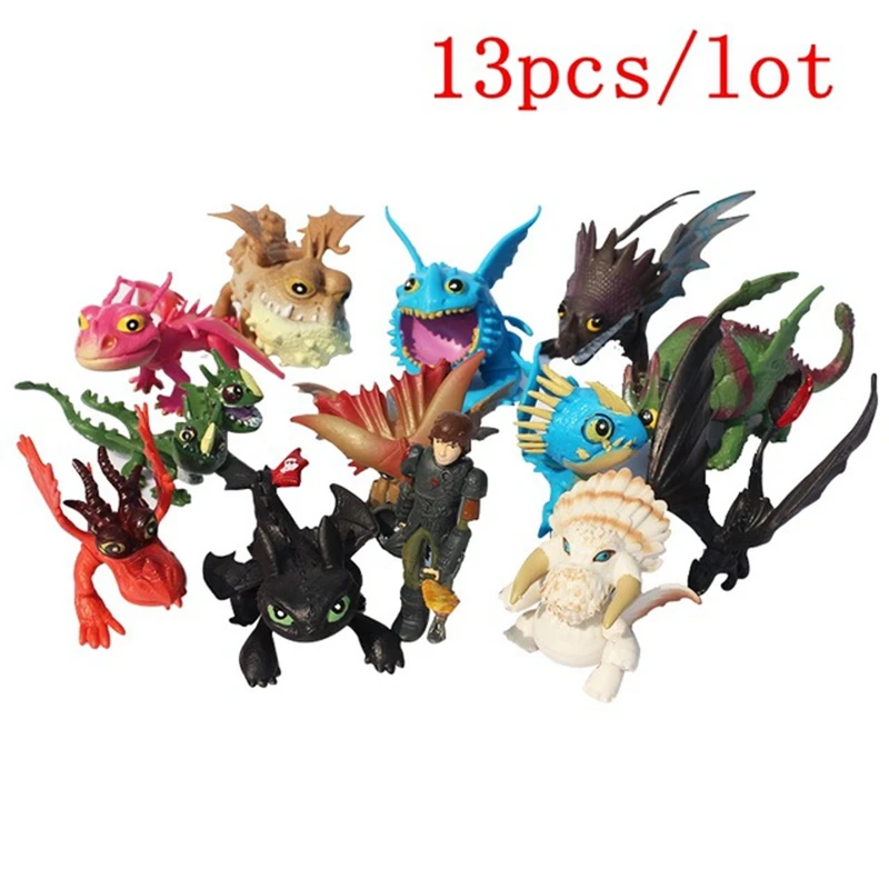 

13 Pcs/set How To Train Your Dragon 3 Figures Night Fury Toothless PVC Dragon Action Figures Children Kids Toys Model Gift