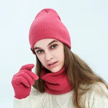 Красный цвет, зимняя шапка и шарф, набор перчаток для женщин, шапка, шерстяная шапка Skullies Beanie, женская шапка и шарфы, перчатки, набор для мужчин, шапка