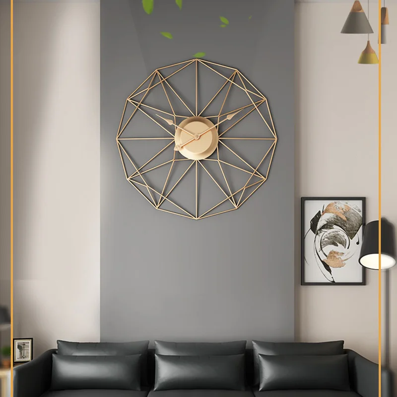 Online 50cm Große Stille Eisen Kunst Wand Montiert Uhr Moderne Design Uhren Für Wohnkultur Büro Europäischen Stil Hängen wand Uhr Uhr