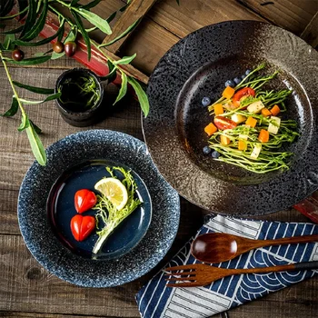 

NIMITIME Japanese And Korean Personality Noodles Dish Greative Western Dish Ceramics Pasta Tableware Soup Plate Deep Dish