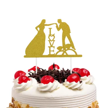 

Love Wedding Cake Topper Bride Groom Mr & Mrs Cake Flags Wedding Engagement Party Cake Baking Decor Wedding Cake Flags 20pcs/lot