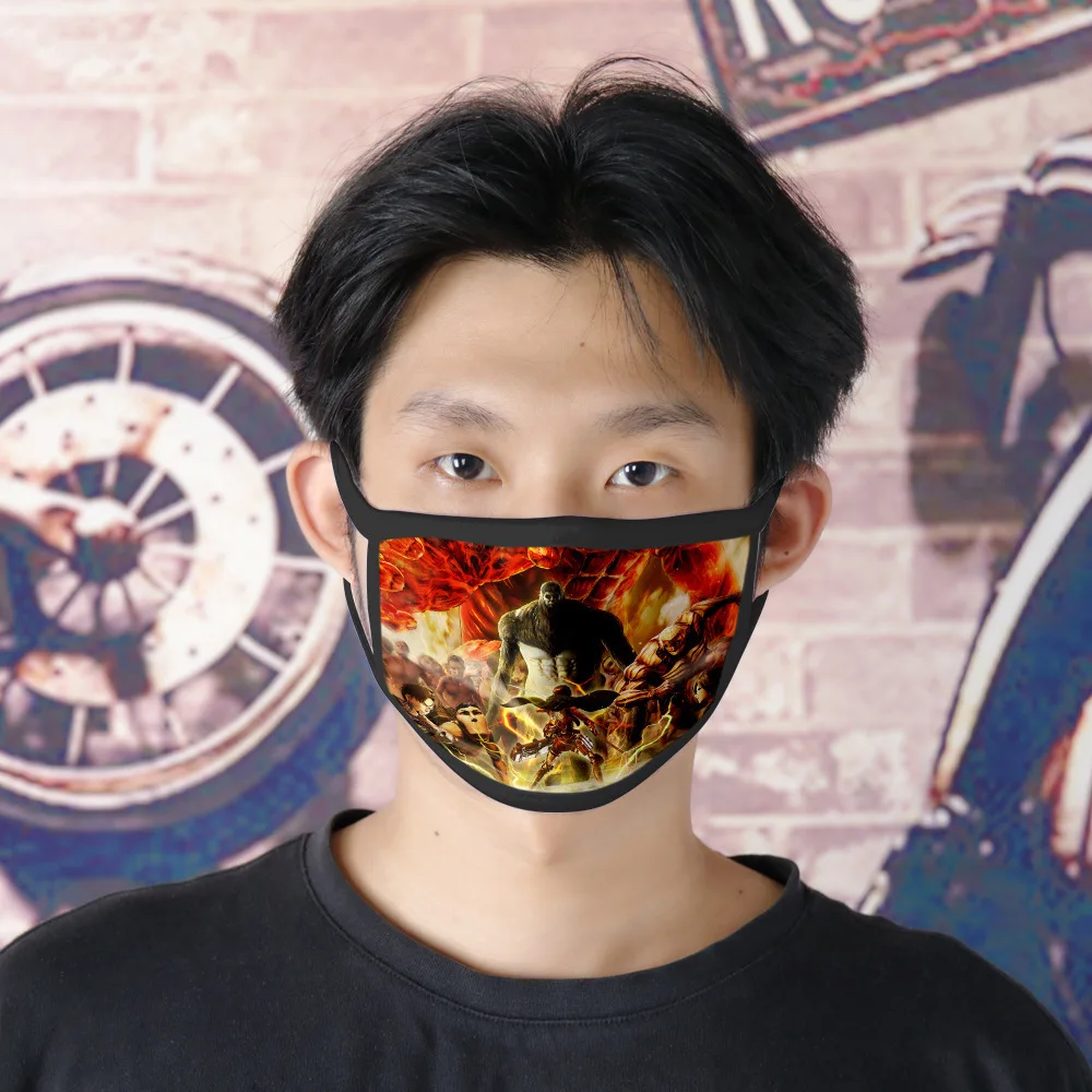 Anime Attack on Titan Cotton Mask Washable Cosplay for Adults Street Sports Reusable Half Face mask | Аксессуары для одежды