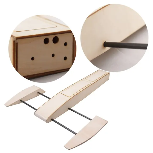 RC Outrigger Wooden Shrimp Boat Kit RC Speed Boat Outrigger Shrimp Racing Boat Model Building Kits Radio Speedboat 2