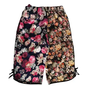 

New Summer Comfortable Ice Silk Simple Natural Pajamas Thin Section Ladies Home Cropped Pants Mom Sleep Pants Home Clothes