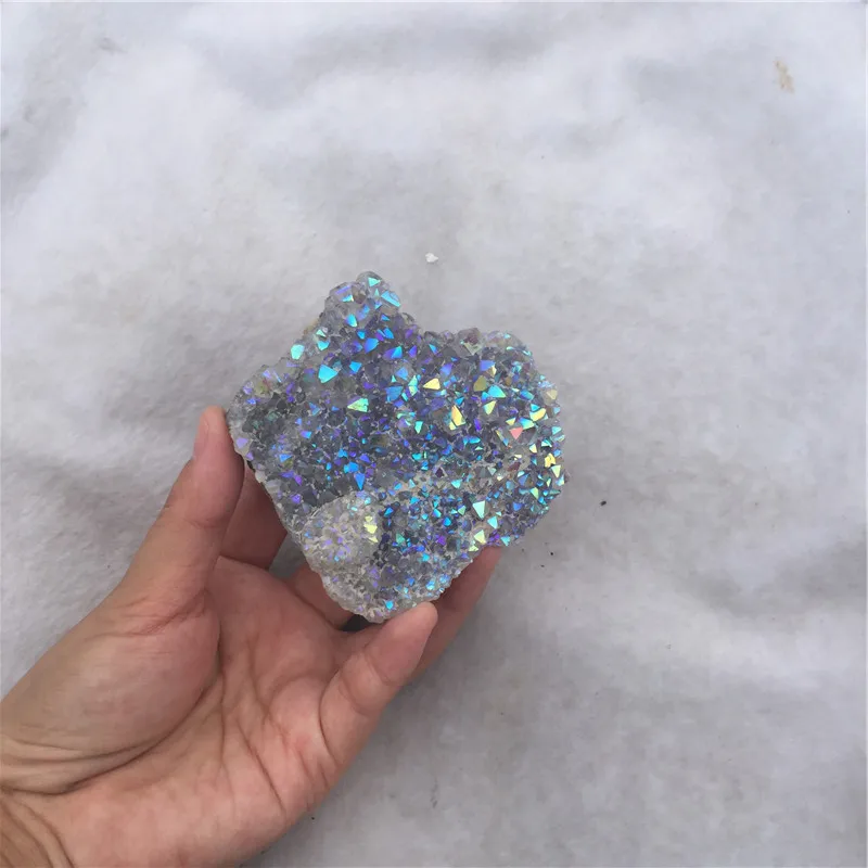 

50 grams natural angel aura crystal cluster electroplating Titanium coating quartz cluster stone Healing