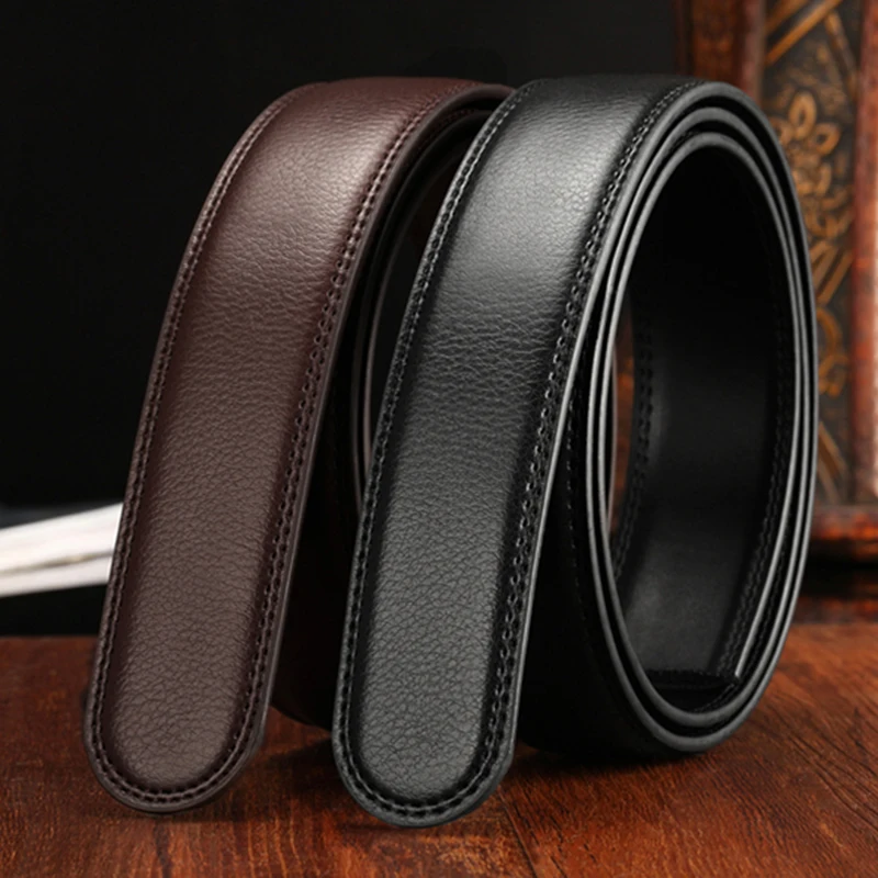 

150cm Genuine Leather Men's Belt Strips Without Buckle Width 3.5cm Belt Suitable for Automatic Buckle Fashion Business Belt 2020