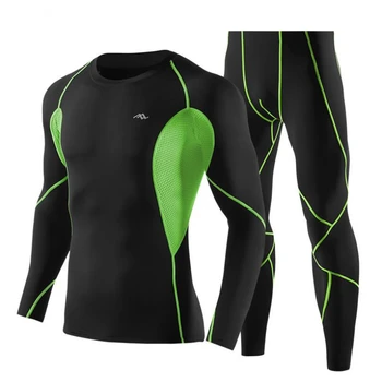 

Male Long Sleeve Running Sets Men's Sportswear Fitness Compression Men Rashguard Bodybuilding Running Yoga Set Sport Suit