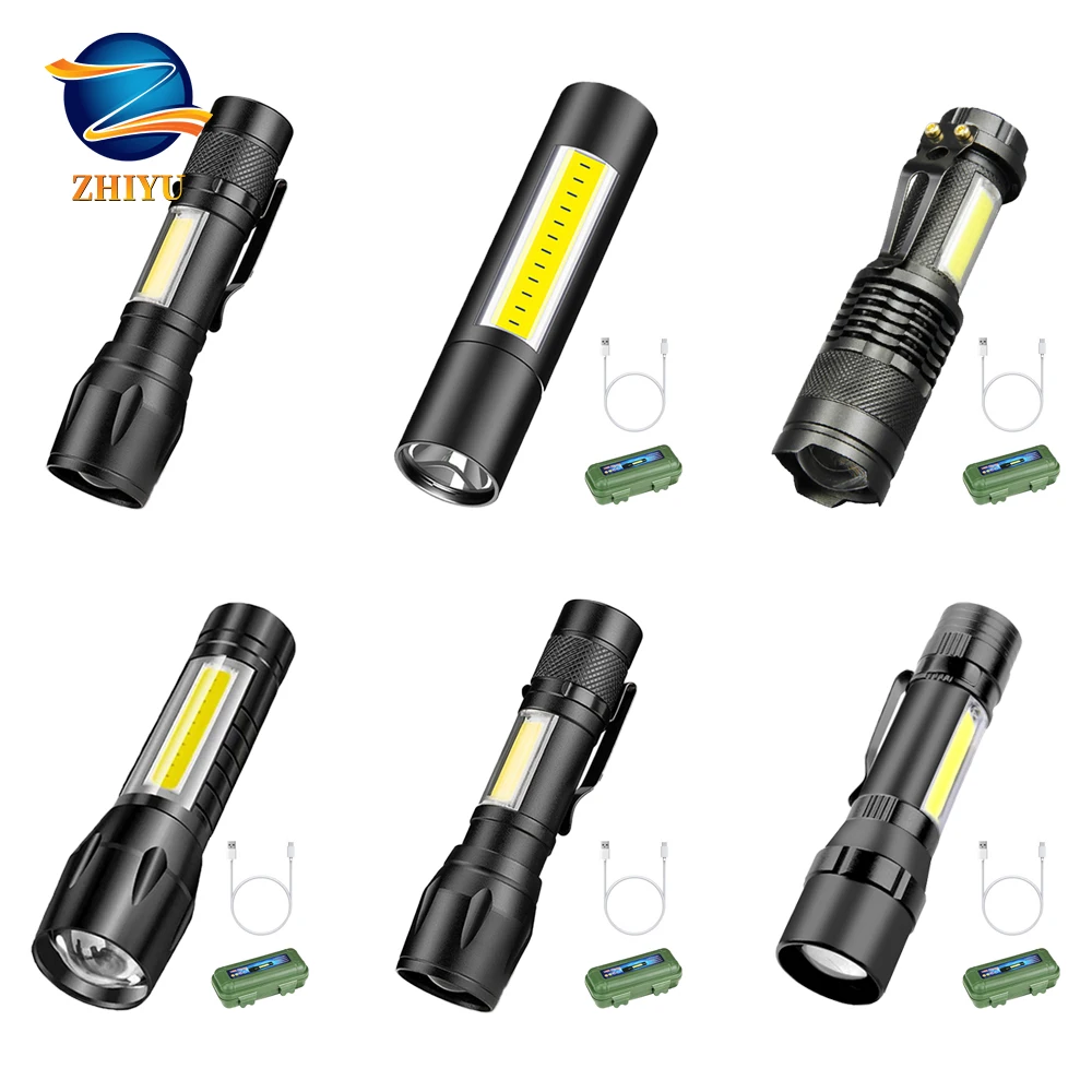 ZHIYU Portable LED Flashlight COB+XPE Tactical Torch Zoomable Focus Flashlights 3 Modes Waterproof Work Light Emergency Lanterna|LED Flashlights| - AliExpress