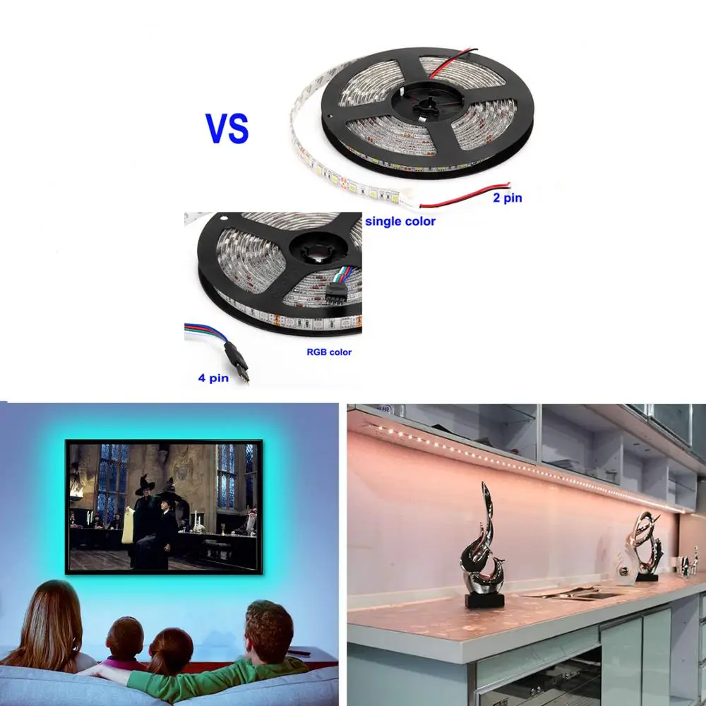 

5M 300LED Strip Light TV Lighting SMD 5050 RGB Flexible Ribbon Tape Backlight for Under Cabinet Shelf Kitchen Theater Car Ship