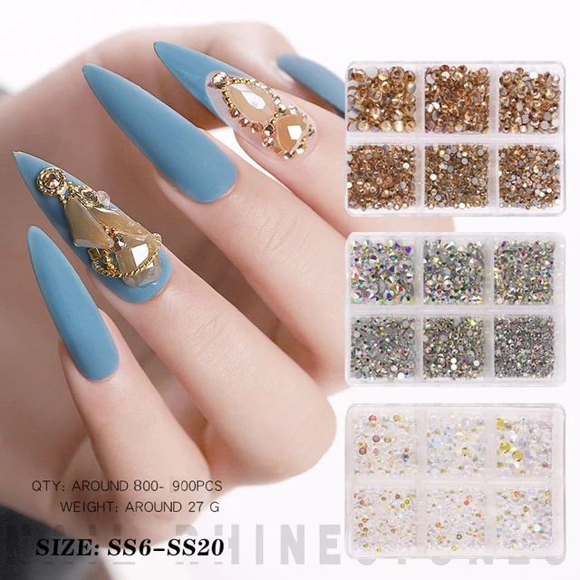 1-Box-Crystal-Nail-Art-Rhinestone-Gold-Silver-Clear-All-Color-Flat-Bottom-Mixed-Shape-DIY jpg