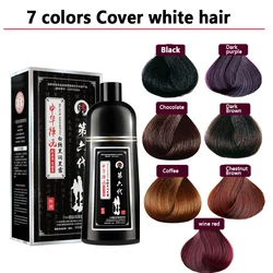 7 Colors Organic Natural Fast Hair Dye Only 5 Minutes Noni Plant Essence Brown Hair Color Dye Shampoo for Cover Gray White Hair
