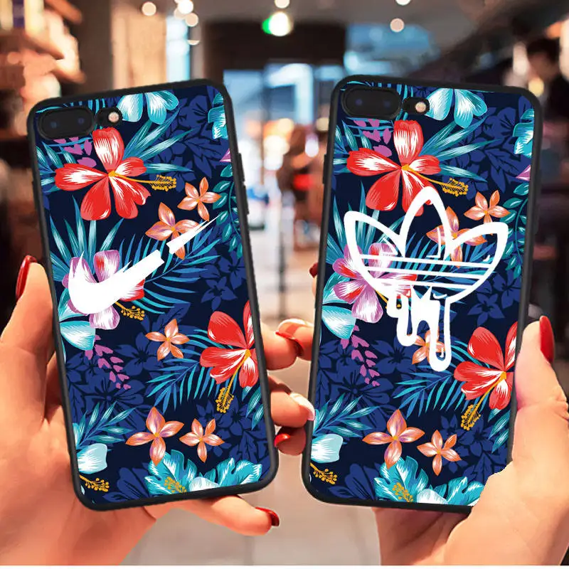 

soft case for iphone X 11 PRO max xs xr 8 7 6 6s plus silicon phone cover flower sports Couple logo coque fundas11 pro max cases