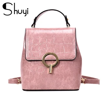 

Autumn Ladies Small Bag Fashion High-Quality PU Leather Stone Pattern Women's Backpack New Waterproof Student Mini School Bag