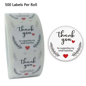 

500pcs Thank You for Supporting My Small Business Stickers Seal Labels For Shop Handmade Scrapbooking Gift Packaging