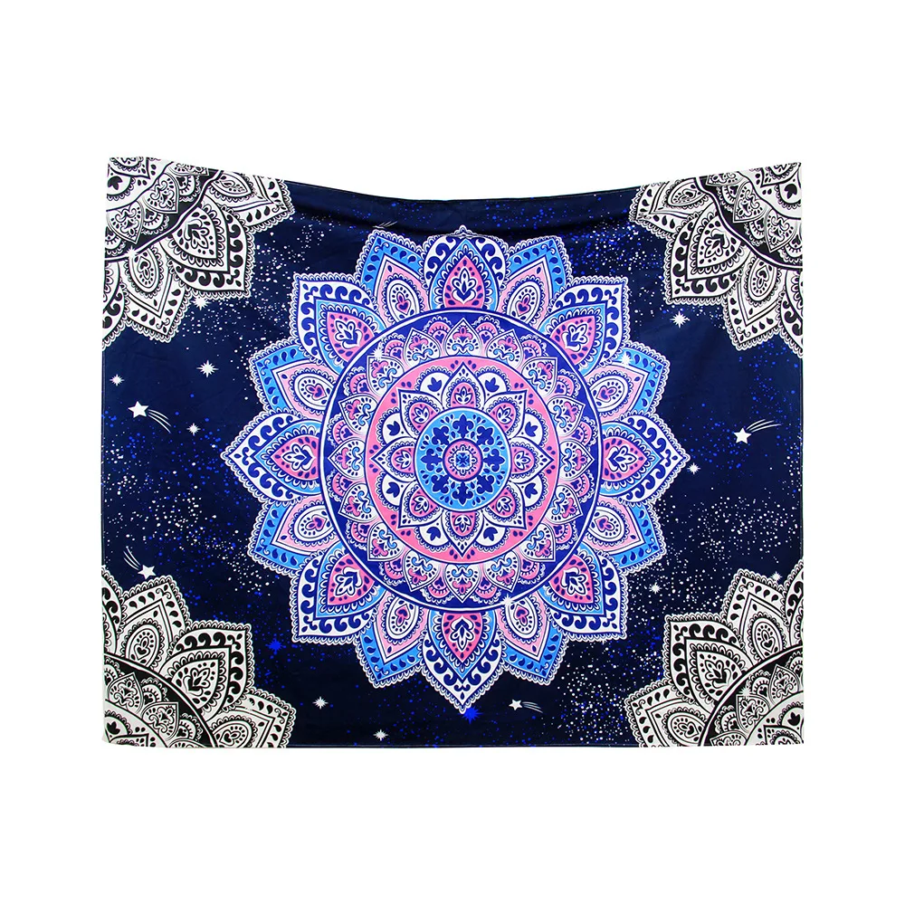 

Cross Border Hot Selling Bohemian Style Tapestry Digital Printing Thick Fleece Hanging Cloth Mandala Wall Tapestry 130X150