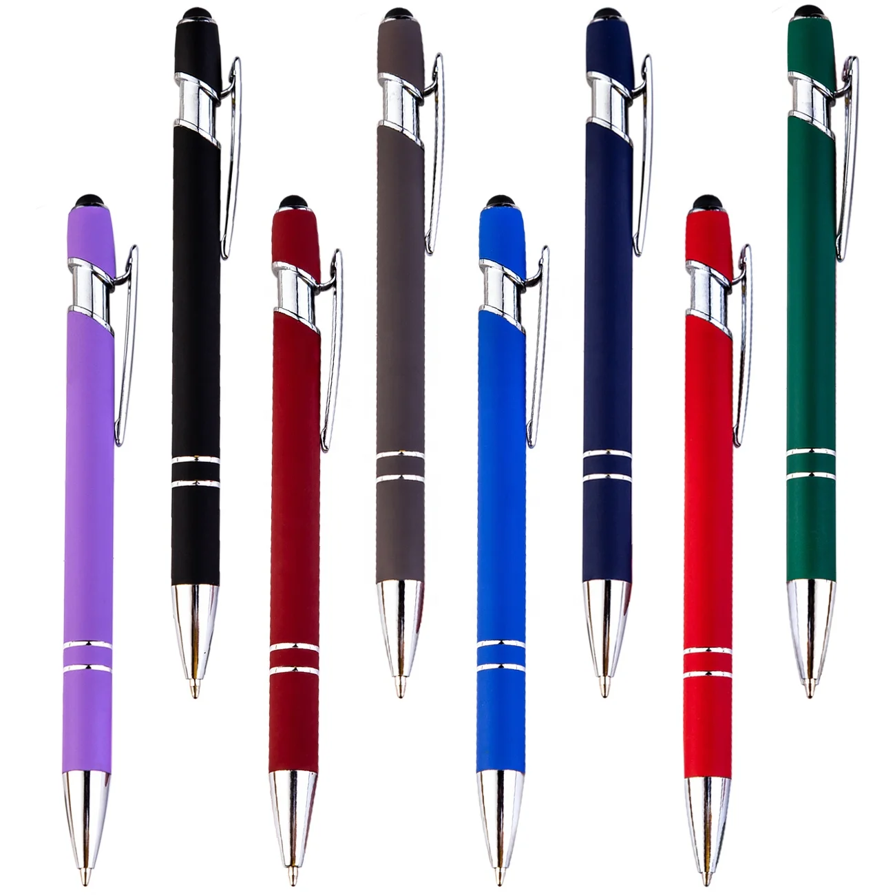 20pcs/lot Customized Matte Ballpoint Pen Creative Stylus Touch Pen 22 Colors Writing Ballpen Stationery Office School Supplies