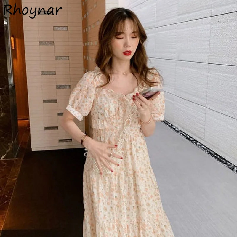 

Floral Dress Women Summer Female Sweet Vestidos De Mujer Clothing Sundress All-match Soft Stylish Popular Newest Romantic Daily