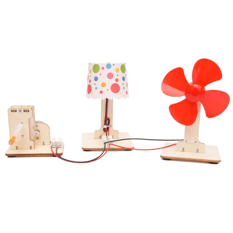 

Toys For Children Educational Science Experiment Technology Toy Set DIY Hand Windmill Light Model Puzzle Painted Kids Toys