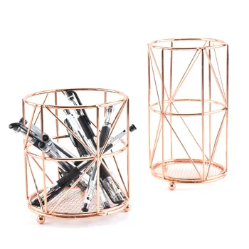 

Iron Art Pen Container Students Stationery Metallic Desktop Storage Bucket Multi-functional Iron Pen Container Storage zhi wu to