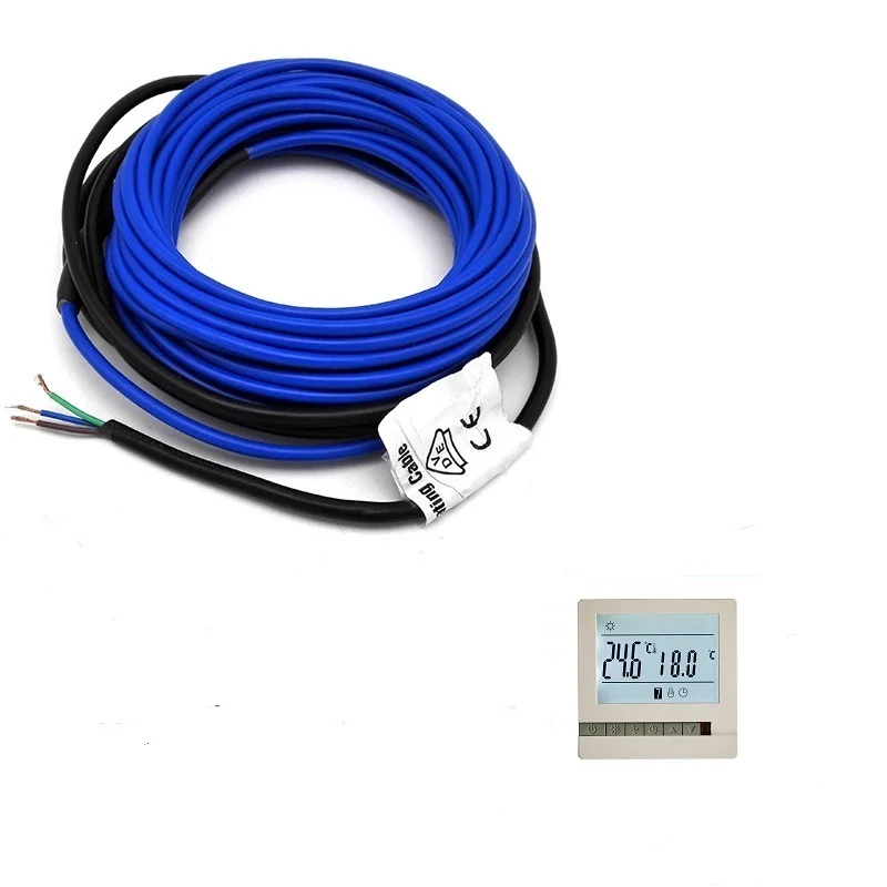 MK605 with Cable Все размеры 20 Вт/м Инфракрасный нагревательный кабель 220 В двухпроводник Крытый открытый теплый пол провода подъездная дорога гараж таяния снега - Цвет: MK605 with Cable