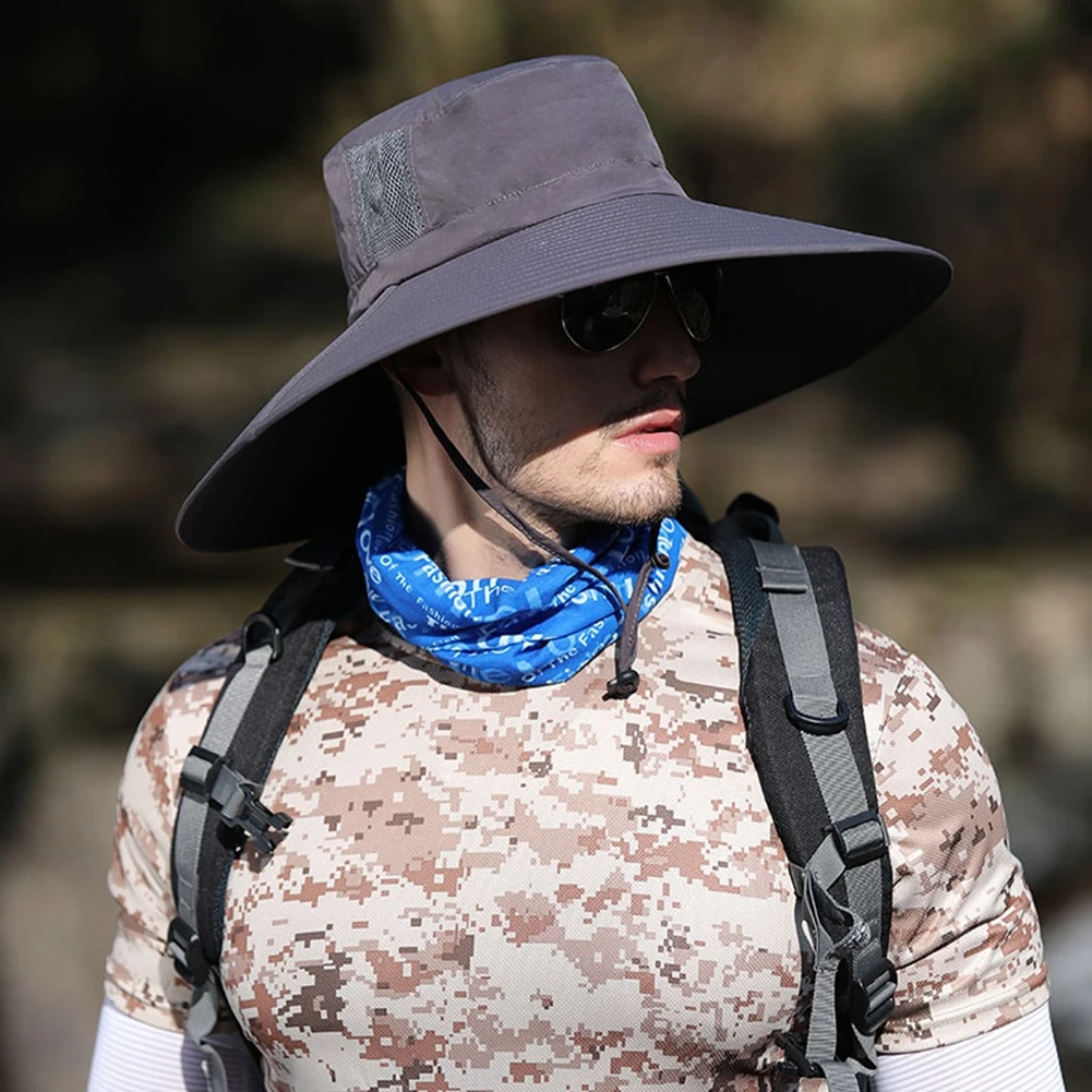 Наружная Кепка с широкими полями от солнца ветрозащитная быстросохнущая ...