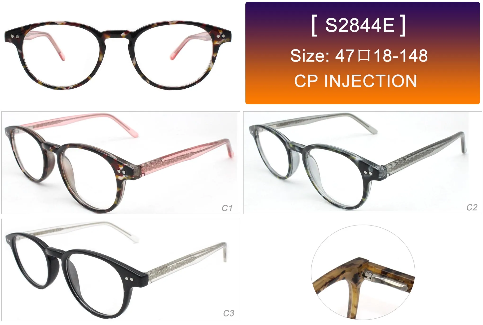 

S2844E XINYUAN ROUND Johnny Depp Style Glasses Men Retro Vintage Prescription Glasses Women Optical Spectacle Frame Clear lens