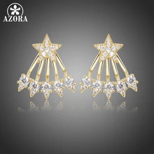 Azora элегантное дизайнерское серьги-гвоздики с пятиконечной звездой для женщин, для девочек, для свадьбы, свидания, микро ААА, кубический циркон, модные ювелирные изделия, подарок, TE0416