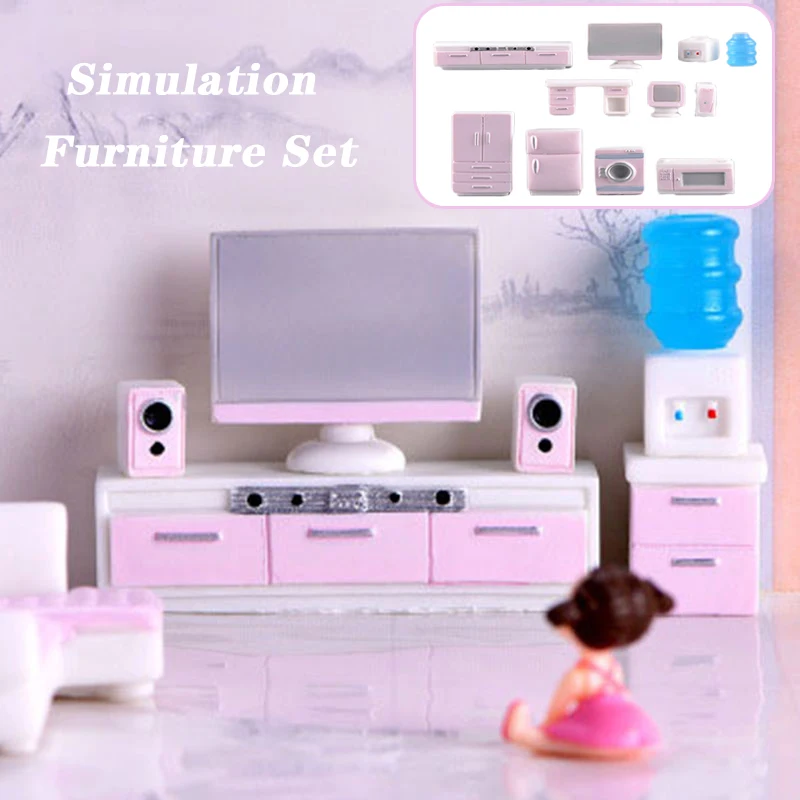

1:12 Doll House Miniature Furniture Wooden Creative Children's Restaurant Movable Doll Bathroom Bedroom Doll House Decoration Do