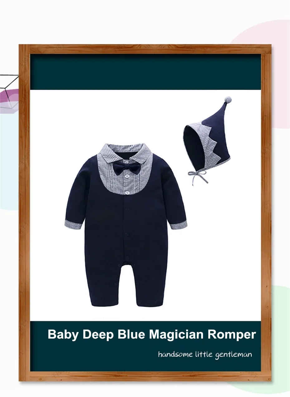 Famuka Baby Romer для мальчиков, костюм джентльмена с длинными рукавами, 100% хлопок, одежда для дня рождения, Одежда для новорожденных, один предмет