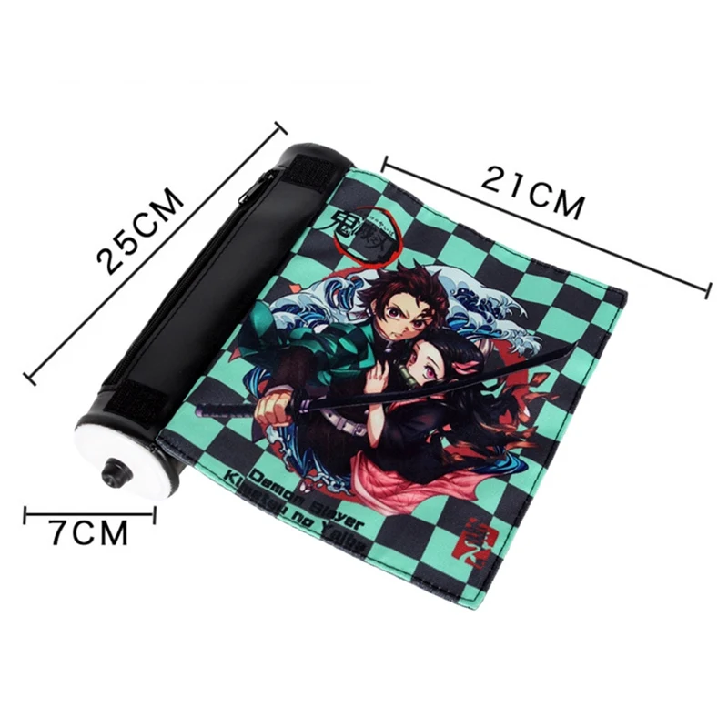 Demon Slayer: Kimetsu No Yaiba Tanjiro Kamado, косметичка, косметичка для макияжа, косплей, прокрутка, чехол-карандаш, намотка, блок, канцелярская сумка