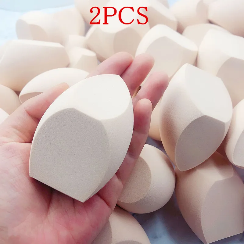 2 Stuks Make-Up Spons Concealer Glad Cosmetische Donsjes Cut Vorm Foundation Bevel Make Up Blender Nat En Droog Dual gebruik Tool