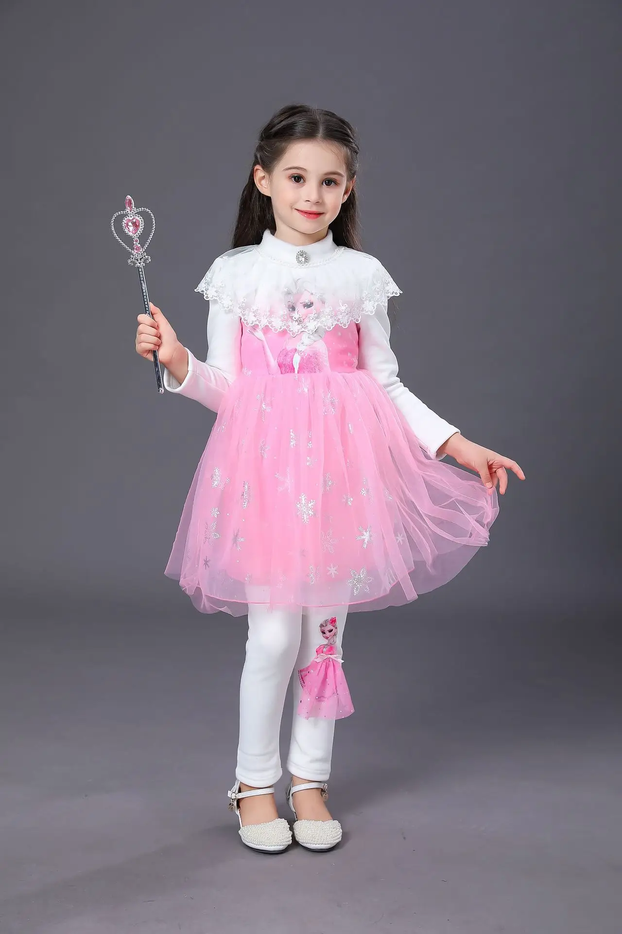 Vestidos/Одежда для девочек; Детские платья для девочек; детская Рождественская одежда; зимнее флисовое теплое платье принцессы Эльзы с кружевом и сеткой