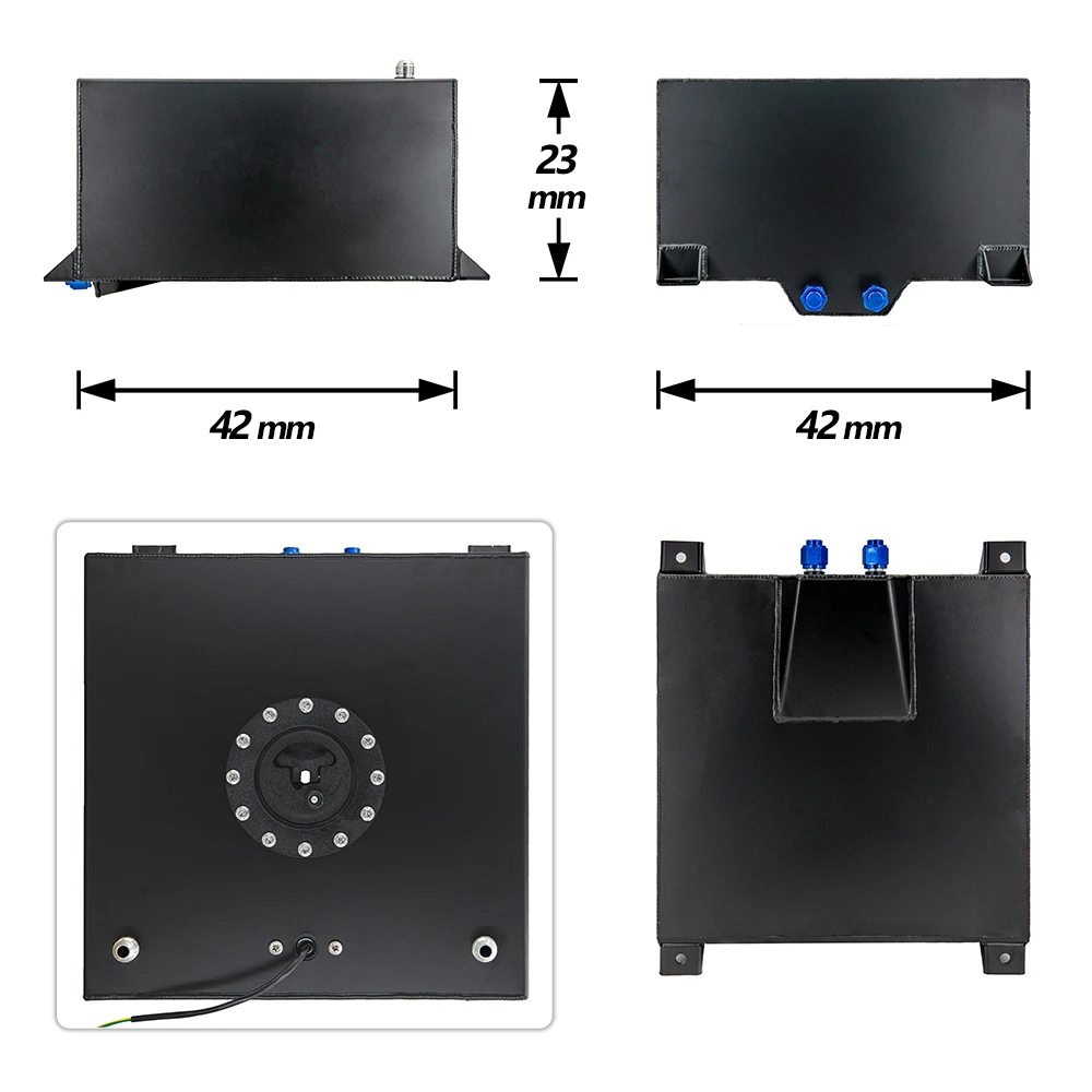 10gallon 40L Billet Aluminium Alloy Fuel Surge tank with Cap Fuel Cell with sensor foam inside
