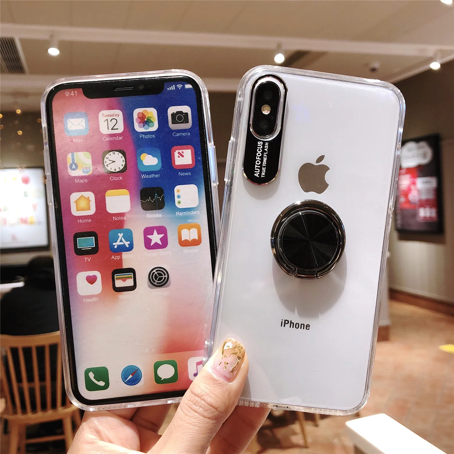 360 чехол-подставка с кольцом для iPhone Xs Max XR X прозрачный акриловый магнитный держатель для iPhone 11 Pro Max 6 7 8 Plus чехол