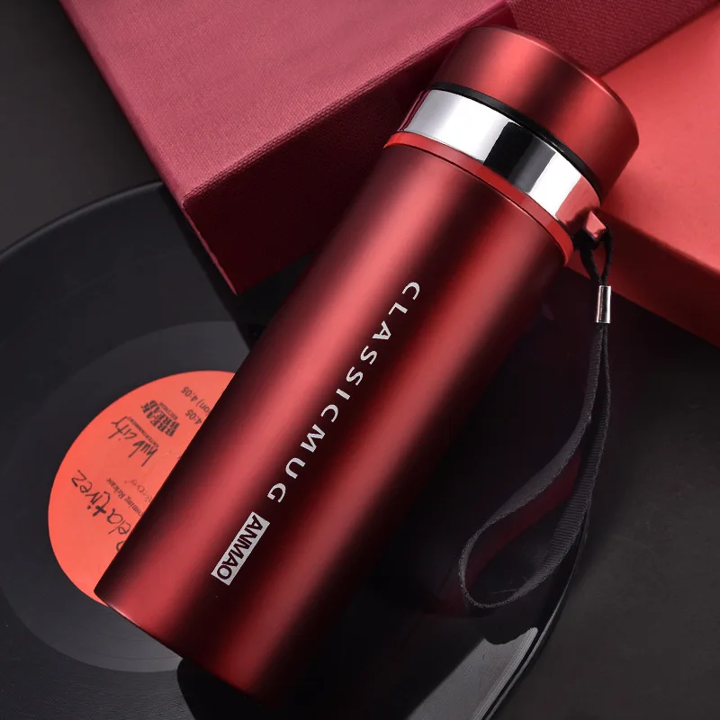 1000ml/800ml/600ml Double Stainless Steel Thermos Mug With Filter Portable Insulated Cup Vacuum Flask Tumbler Water Bottle