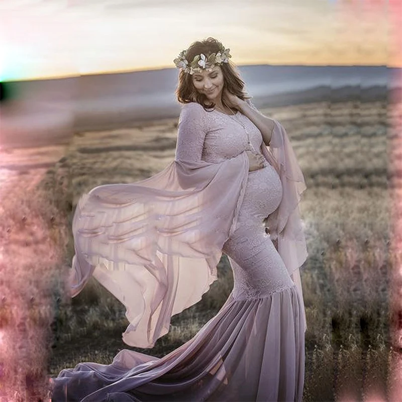 maternity-photography-props-pregnancy-clothes-cotton-mermaid-trumpet-long-sleeve-maternity-dress-shooting-photo-pregnant-dress