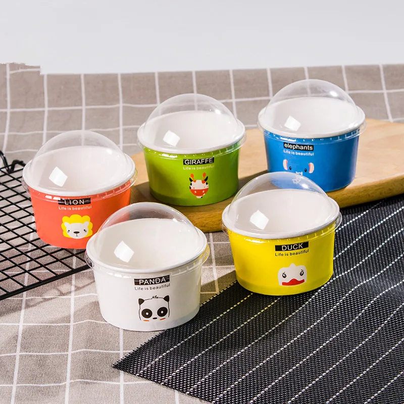 

50pcs High quality cartoon mousse cream cake paper cup coated high temperature resistant color household oven with bread tray