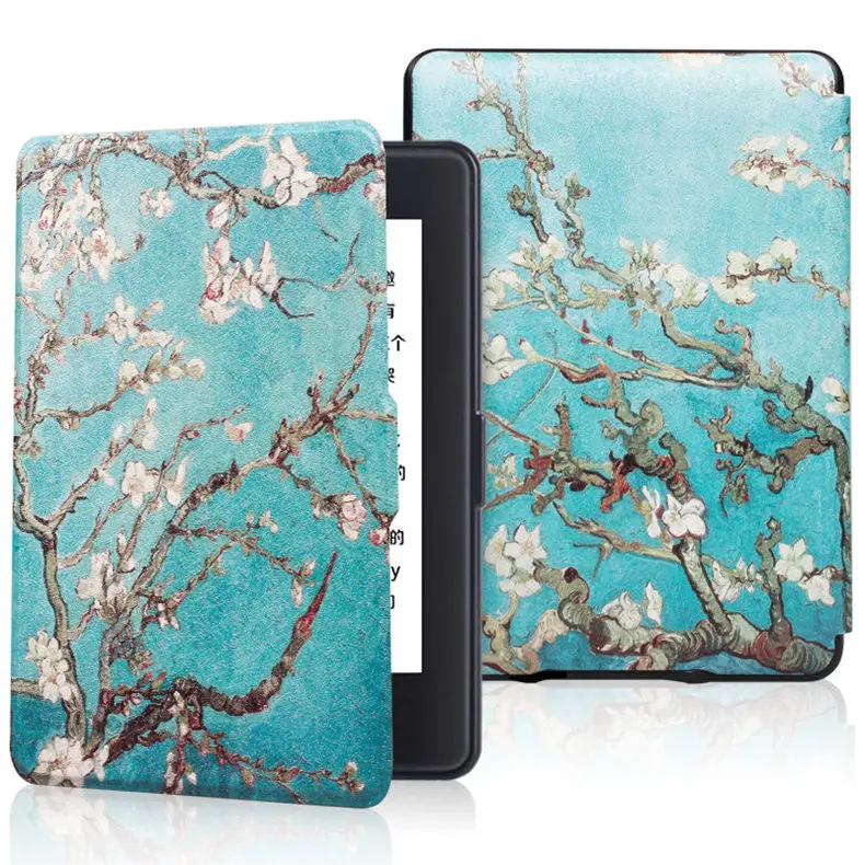 Apricot flower Принт смарт-чехол для Amazon Kindle Paperwhite 1/2/3 Ван Гог дизайн кожи 6 дюймов чехол для планшета электронная книга чехол - Цвет: Apricot flower