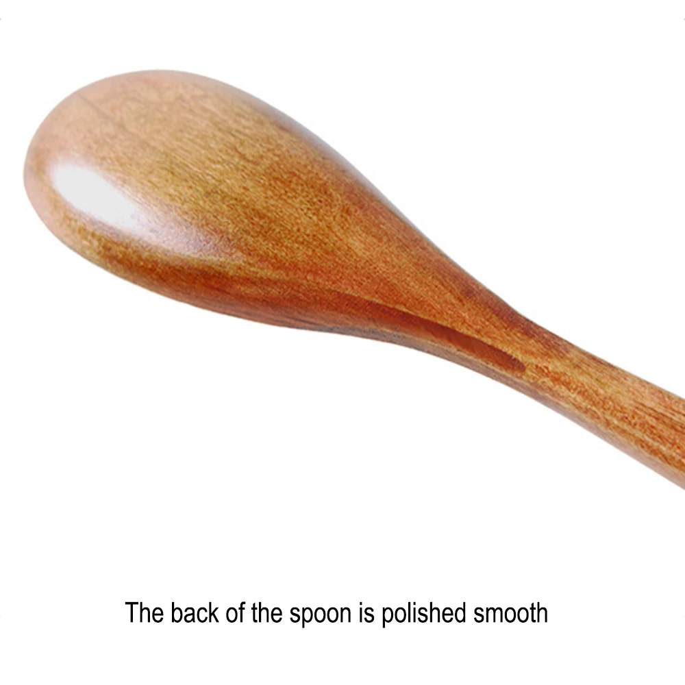 1PCS Wooden Spoon Practical Tableware Household Tableware Spoon Creative Handmade Dessert Coffee Honey Small Spoon