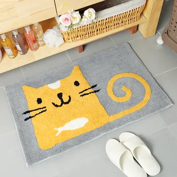 

Honlaker Japanese Cartoon Microfiber Bath Mat Thick Flocking Door Mat Home Bedroom Bathroom Door Water Absorbent Non-slip Mat