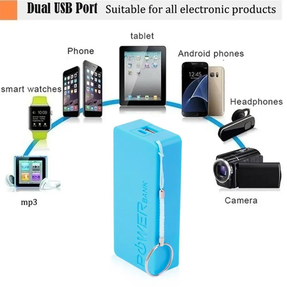 5600mAh 5V USB DIY Powerbank Case Portable External 2X18650 Battery Storage Box Power Bank Case Box Shell For Mobile Phones