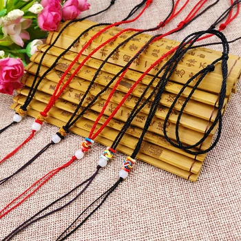 

10pcs Hand Knited Necklace silk thread knot cord For Pendant-1 bead color knot