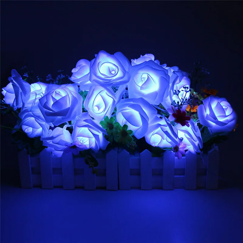 Светодиодный Сказочный светильник с розами на батарейках 2 м 20 светодиодный модная Праздничная подсветка для свадебной вечеринки и Рождества