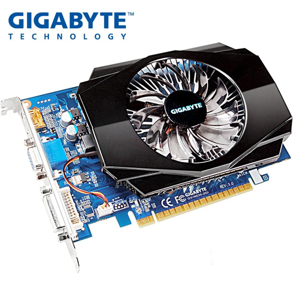Бывшая в употреблении Видеокарта Gigabyte GT630 2G 128 бит GDDR3 для NVIDIA VGA HDMI DVI | Электроника
