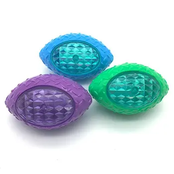 

3 Pcs Durable Dog Rugby Vocal Flash Pet Toy Stretch Teeth Cleaning Molar Playing Entertainment Interactive Pet Accessory